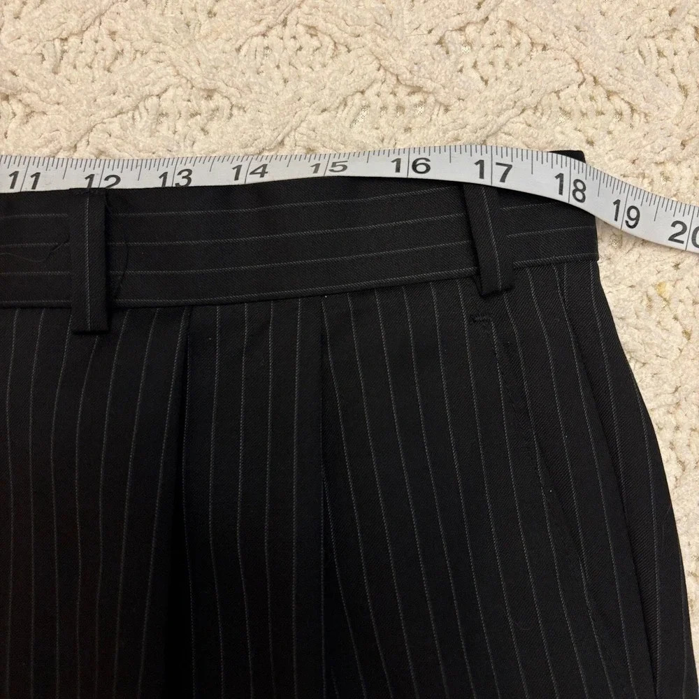 Ralph Lauren Pinstripe Suit Set Wool 2-Button Blazer 48‎ L Pants 36x32.5 MINT